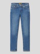 Jack & Jones Skinny Fit Jeans mit Knopfverschluss Modell 'LIAM' in Bla...