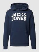 Jack & Jones Hoodie mit Label-Detail Modell 'ECORP' in Dunkelblau, Grö...