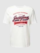 Jack & Jones T-Shirt mit Label-Print in Weiss, Größe S