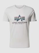Alpha Industries T-Shirt mit Label-Print in Hellgrau, Größe M