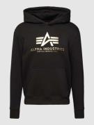 Alpha Industries Hoodie mit Label-Print in Black, Größe S