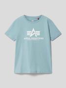 Alpha Industries T-Shirt mit Label-Print Modell 'Basic' in Bleu, Größe...