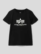 Alpha Industries T-Shirt mit Label-Print Modell 'Basic' in Black, Größ...