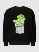 CARLO COLUCCI Sweatshirt mit Motiv-Stitching in Black, Größe M