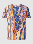 CARLO COLUCCI T-Shirt mit Allover-Muster in Orange, Größe S
