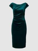 Luxuar Knielanges Abendkleid mit Kappärmeln in Dunkelgruen, Größe 36