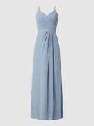 Luxuar Abendkleid mit Ziersteinen in Bleu, Größe 32