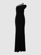 Luxuar Abendkleid mit One-Shoulder-Glitzerträger in Black, Größe 32