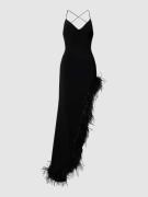 Luxuar Abendkleid mit Federbesatz in Black, Größe 42