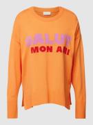 Milano Italy Sweatshirt mit gerippten Abschlüssen in Orange, Größe S