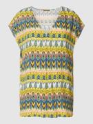 Montego Blusenshirt mit Allover-Muster in Grass, Größe 34