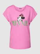 Montego T-Shirt mit Paillettenbesatz in Pink, Größe M