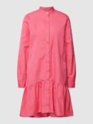 0039 Italy Kleid mit Volantsaum Modell 'Marcia' in Pink, Größe L