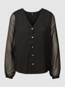Only Bluse mit V-Ausschnitt Modell 'LUNA' in Black, Größe XS