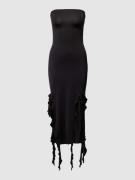 Only Knielanges Bandeau-Kleid mit Gehschlitzen Modell 'LILA' in Black,...