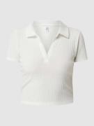 Only Cropped Shirt mit Polokragen Modell 'Emma' in Offwhite, Größe XL