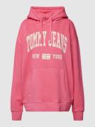 Tommy Jeans Hoodie mit Label-Print in Pink, Größe XS