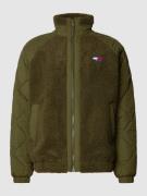 Tommy Jeans Sherpa Jacket mit Label-Patch in Oliv, Größe M