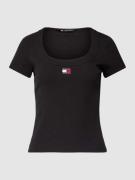 Tommy Jeans T-Shirt mit Label-Badge in Black, Größe XS