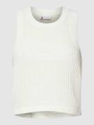 Tommy Jeans Stricktop mit Label-Stitching Modell 'OPEN' in Offwhite, G...