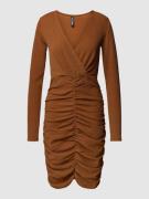 Pieces Kleid mit Raffung Modell 'LINA' in Camel, Größe XS