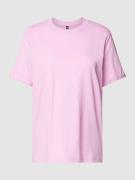 Pieces T-Shirt in unifarbenem Design Modell 'RIA' in Rosa, Größe M