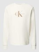 Calvin Klein Jeans Longsleeve in Waffelstruktur mit Label-Stitching in...