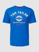 Tom Tailor T-Shirt mit Label-Print und Rundhalsausschnitt in Royal, Gr...