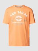 Tom Tailor T-Shirt mit Label-Print in Orange, Größe S