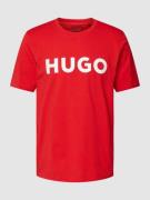 HUGO T-Shirt mit Label-Schriftzug Modell 'DULIVIO' in Rot, Größe M