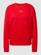 HUGO Sweatshirt mit Label-Patch in Rot, Größe XS