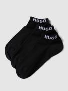 HUGO Sneakersocken mit Label-Print im 3er-Pack in Black, Größe 39-42