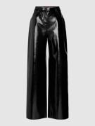 HUGO Schlaghose in Leder-Optik Modell 'Hasne' in Black, Größe 36