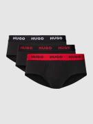 HUGO Slip mit elastischem Bund im 3er-Pack in Black, Größe S