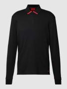HUGO Poloshirt mit langen Ärmeln Modell 'Dalomo' in Black, Größe S