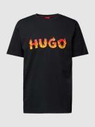 HUGO T-Shirt mit Label-Print Modell 'Danda' in Black, Größe S