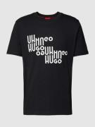 HUGO T-Shirt mit Label-Statement-Print Modell 'Davalon' in Black, Größ...