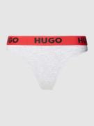 HUGO String mit elastischem Label-Bund in Hellgrau Melange, Größe XS