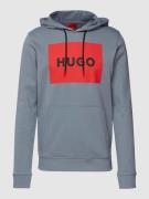 HUGO Hoodie mit Label-Print Modell 'Duratschi' in Rauchblau, Größe M