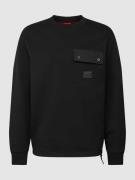HUGO Sweatshirt mit Brusttasche Modell 'Dhaluli' in Black, Größe S