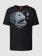 HUGO T-Shirt mit Motiv- und Label-Print Modell 'Dibeach' in Black, Grö...