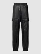 HUGO Hose in Leder-Optik Modell 'Ganno' in Black, Größe 52