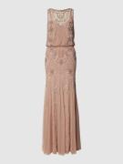 LACE & BEADS Abendkleid mit Pailletten- und Zierperlenbesatz in Mauve,...