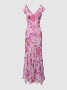 LACE & BEADS Abendkleid mit floralem Print in Pink, Größe S