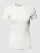 Lacoste Sport T-Shirt mit Rippenstruktur in Offwhite, Größe 34