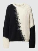 Armedangels Strickpullover in Two-Tone-Machart in Offwhite, Größe L