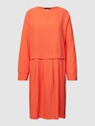 Marc Cain Knielanges Kleid in unifarbenem Design in Rot, Größe 34