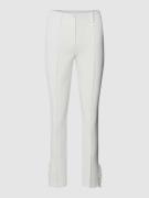 Marc Cain Slim Fit Stoffhose mit Volants in Offwhite, Größe 38