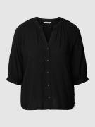 Tom Tailor Denim Blusenshirt aus Viskose mit Tunikakragen in Black, Gr...