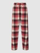 Schiesser Pyjama-Hose mit Karomuster in Bordeaux, Größe 40